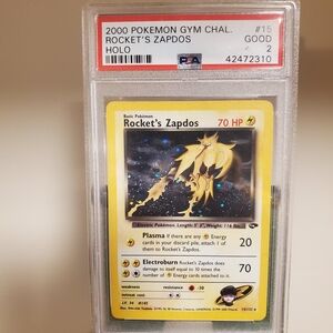 Pokemon Rocket's Zapdos Card - Yellow and Black